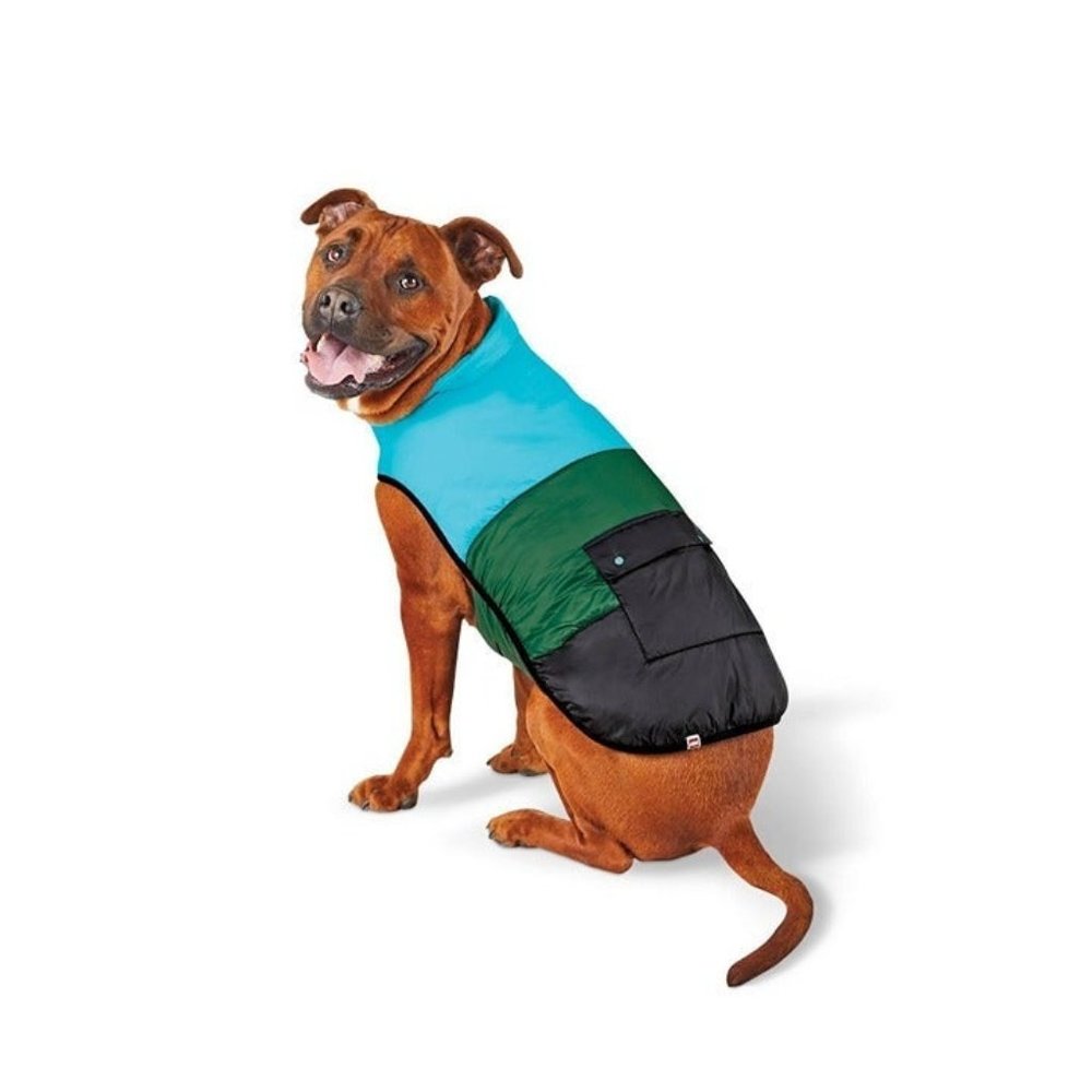 LEGO x Target Dog Coat - XL - Blue/Green/Black puffer jacket